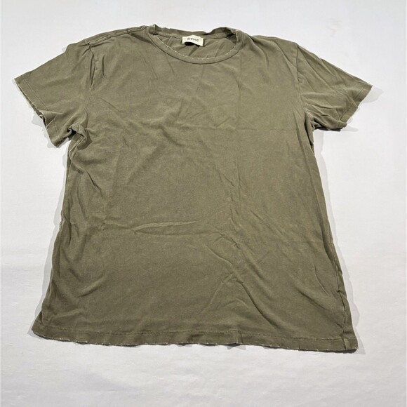Elwood Mens Olive Green Single Stitch Organic Cotton T-Shirt Distressed Tee Sz L - Picture 1 of 10